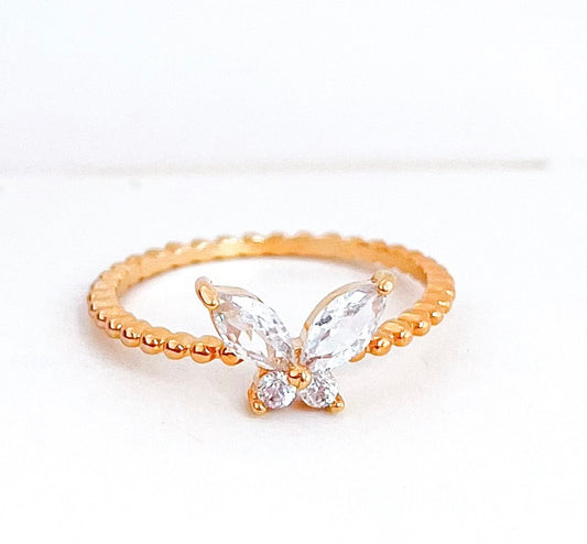 Crystal Butterfly Ring