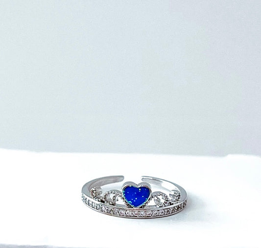 Blue Heart Ring Cindrella
