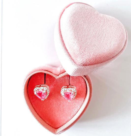 Pink Heart Earrings